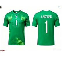 Brazylia Alisson Becker #1 Bramkarskie Koszulka Wyjazdowa MŚ 2026 Krótki Rękaw